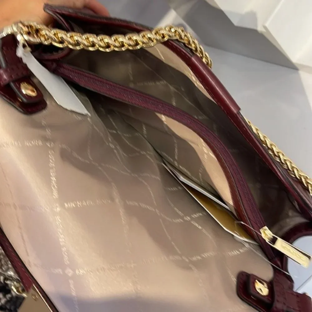 Michael Kors Sonia Medium Leather Shoulder Bag Merlot